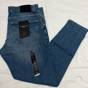 Mens forever 21 button fly distressed skinny jeans